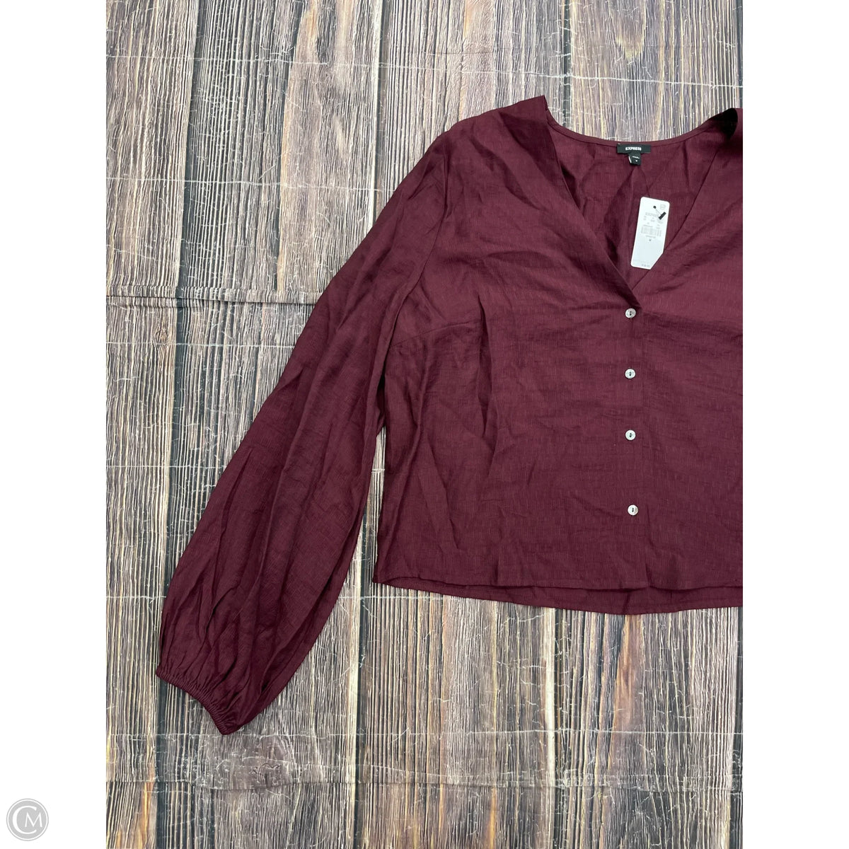 Top Long Sleeve By Express In Maroon, Size: M