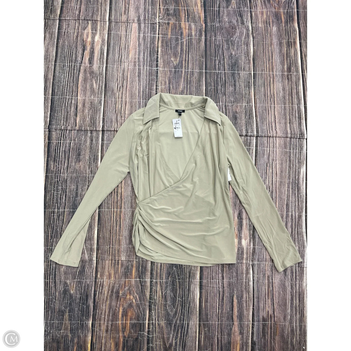 Top Long Sleeve By Express In Tan, Size: M