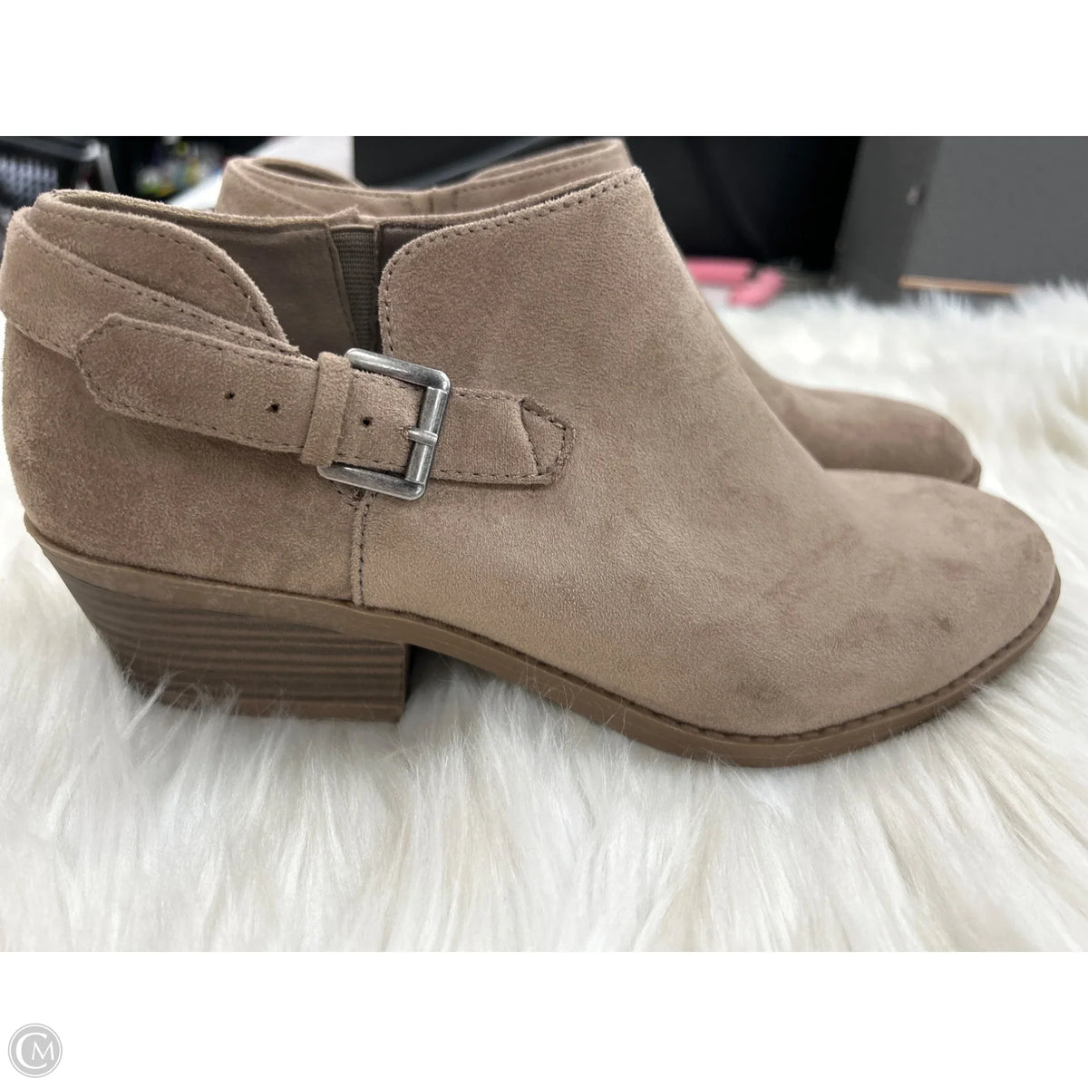Boots Ankle Heels By Falls Creek In Tan, Size: 9.5