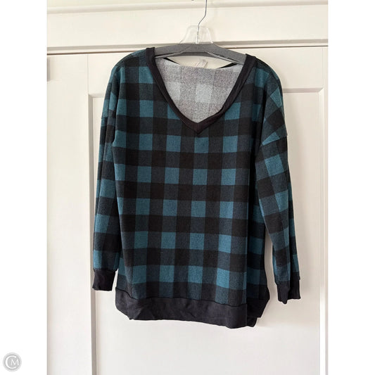 Top Long Sleeve By Sew In Love In Black & Blue, Size: S