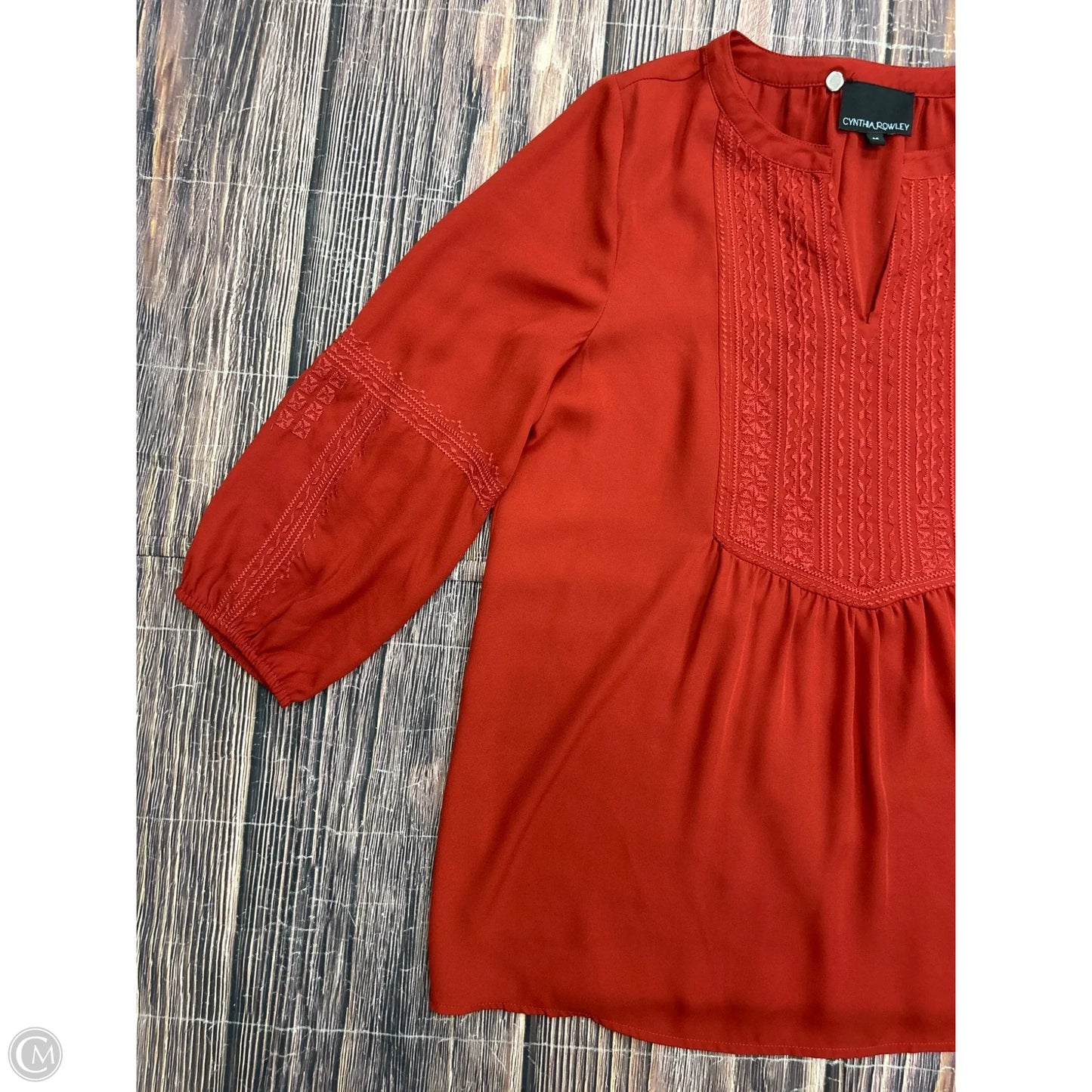 Top 3/4 Sleeve By Cynthia Rowley In Orange, Size: M