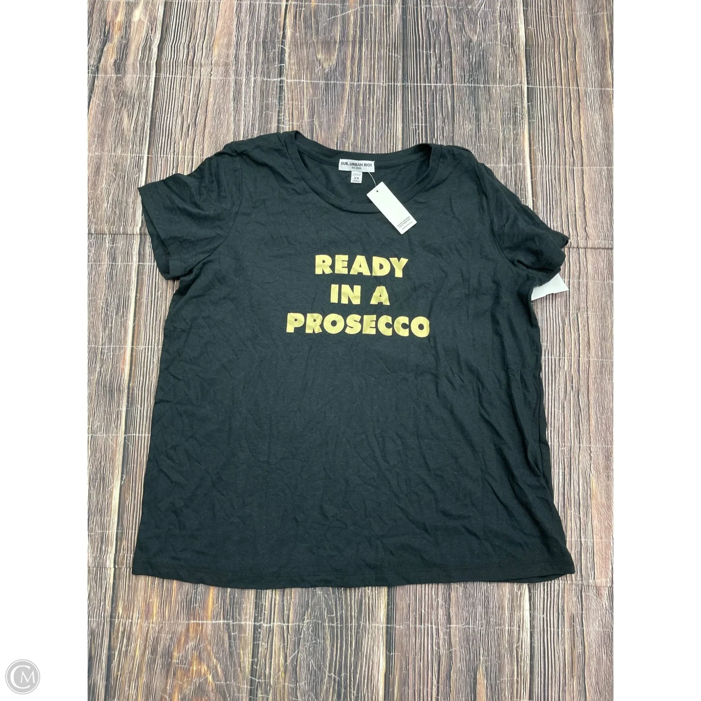 Top Short Sleeve By Clothes Mentor In Black, Size: 2x