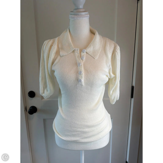 Sweater Short Sleeve By Fate In Cream, Size: S