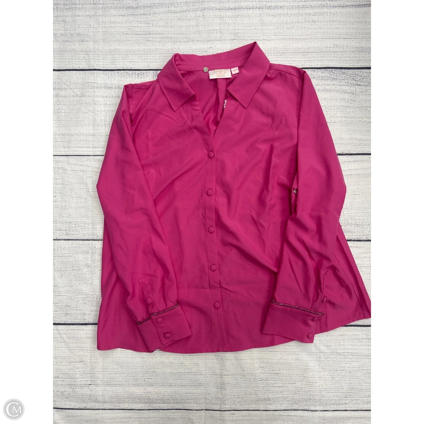 Top Long Sleeve By Belle By Kim Gravel In Pink, Size: Lp