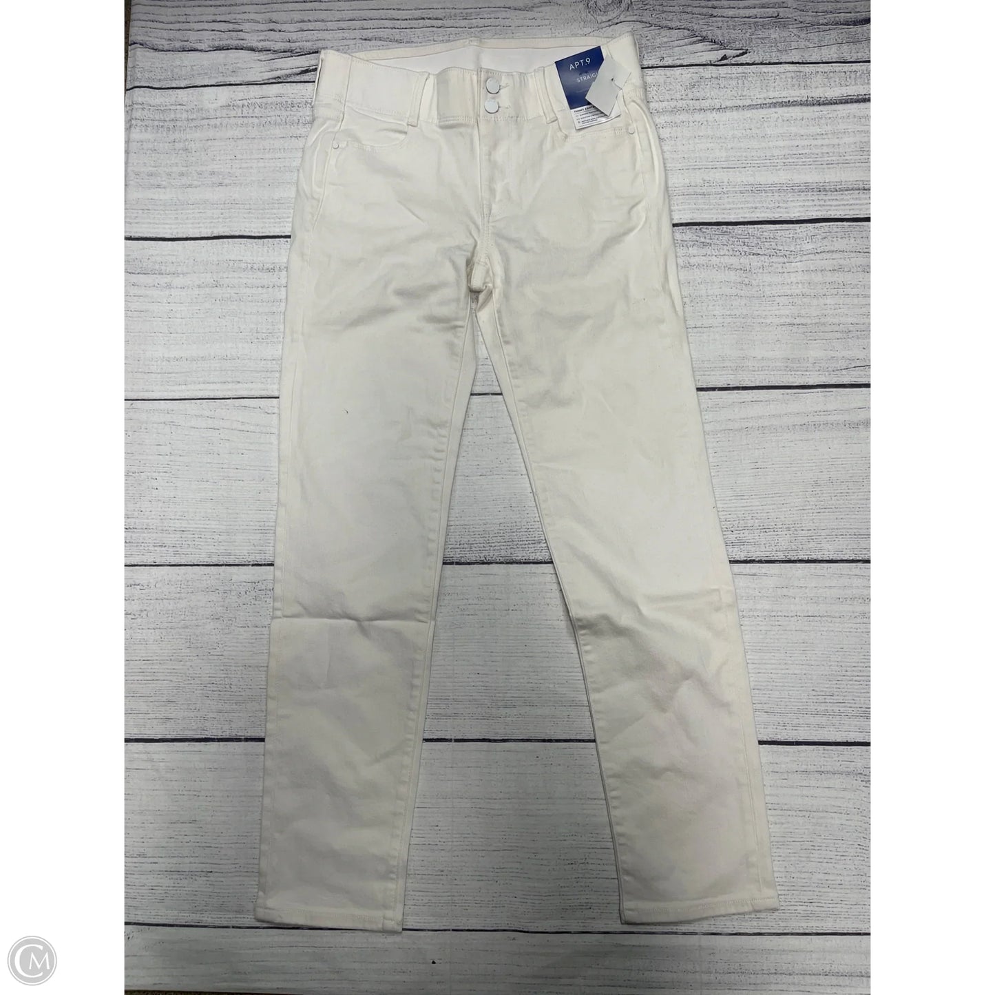 Jeans Straight By Apt 9 In White, Size: 8
