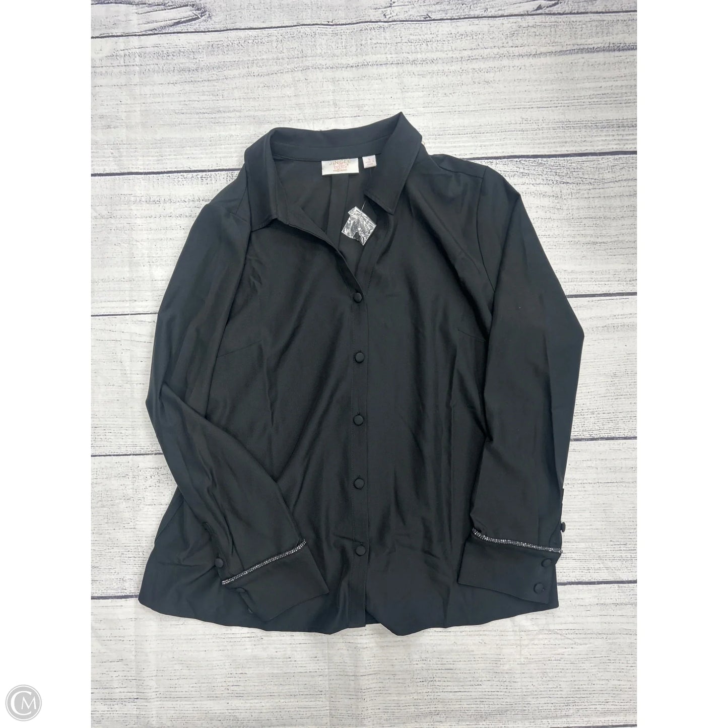 Top Long Sleeve By Belle By Kim Gravel In Black, Size: L