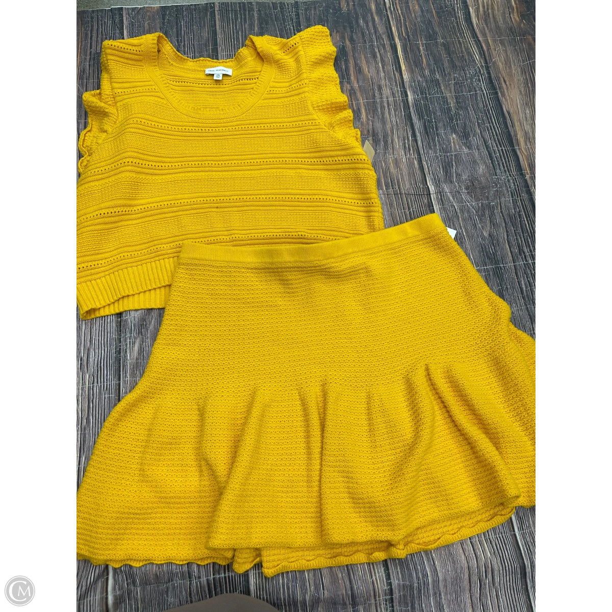 Skirt Set 2pc By Free Assembly In Yellow, Size: 2x