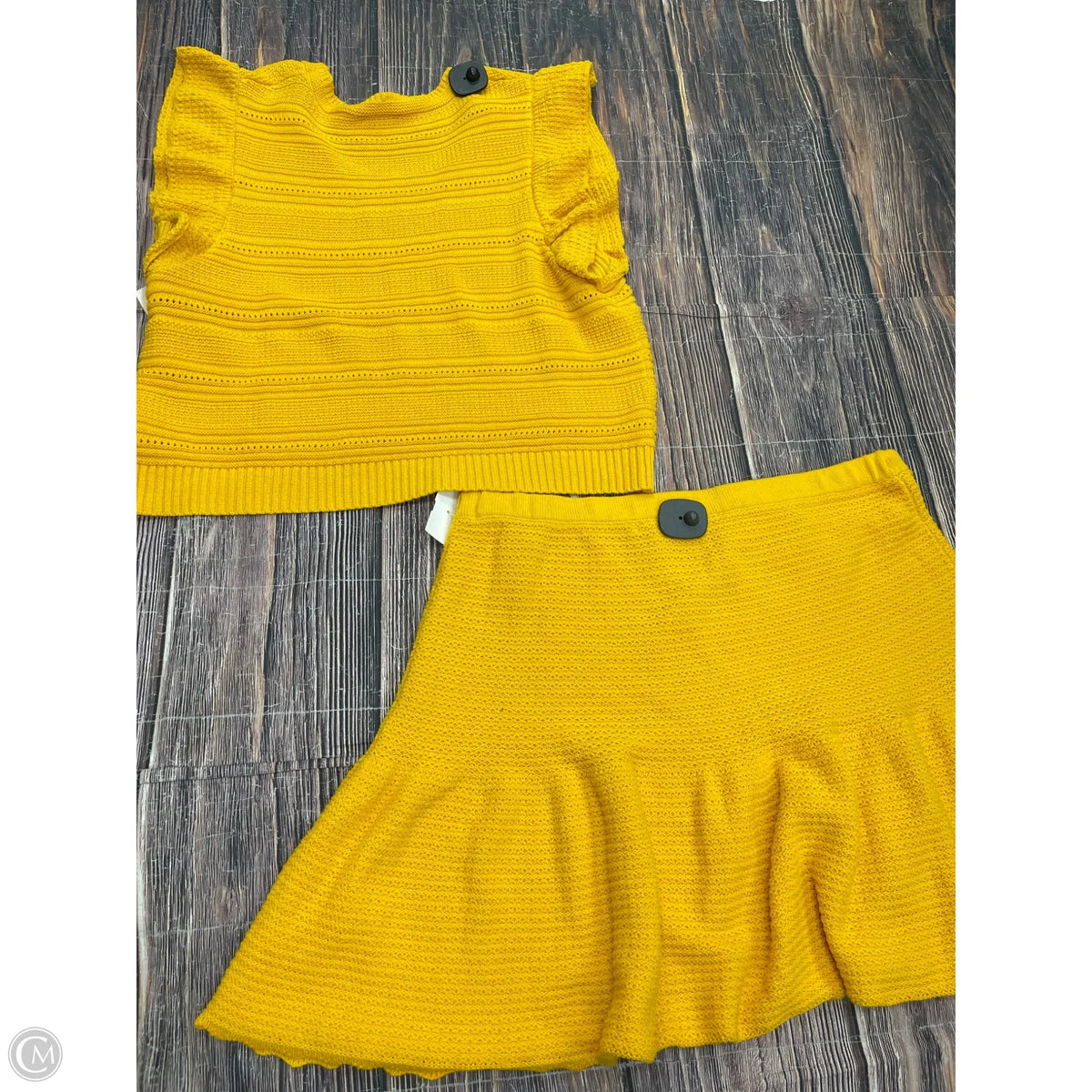 Skirt Set 2pc By Free Assembly In Yellow, Size: 2x