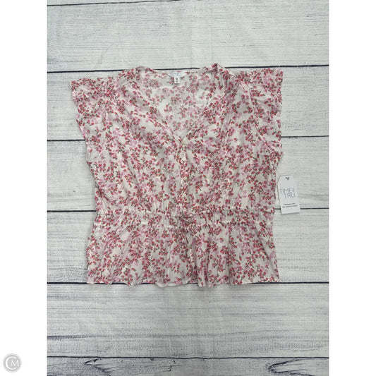 Top Short Sleeve By Time And Tru In Pink, Size: 1x