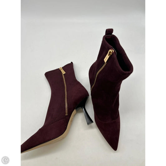 Boots Ankle Heels By Michael By Michael Kors In Maroon, Size: 8