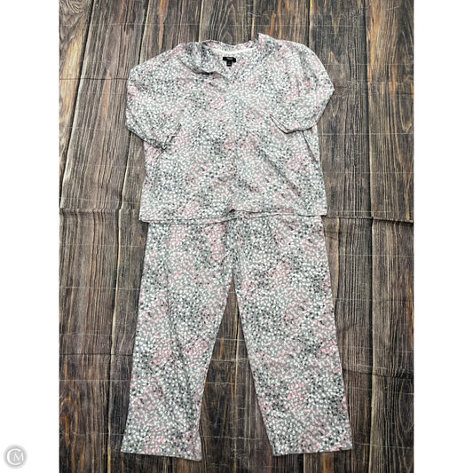 Pajamas 2pc By Simply Vera In Grey & Pink, Size: L