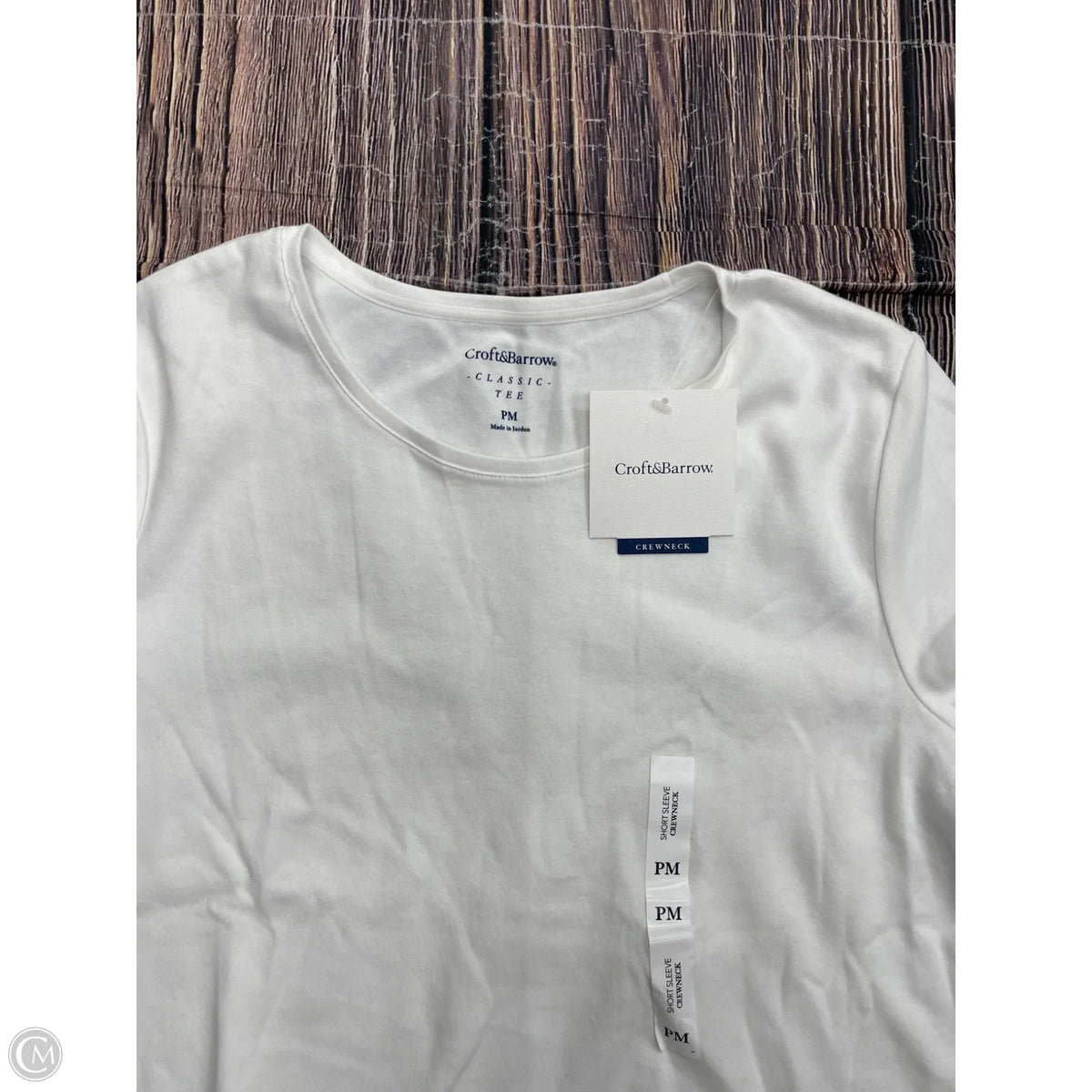 Top Short Sleeve Basic By Croft And Barrow In White, Size: Mp