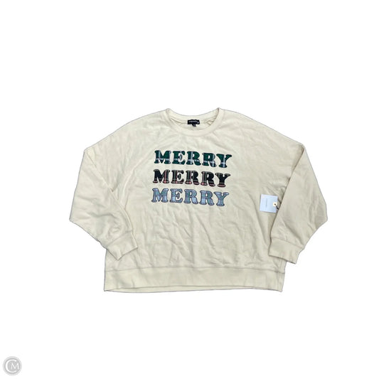 Sweatshirt Crewneck By Originality In Beige, Size: M