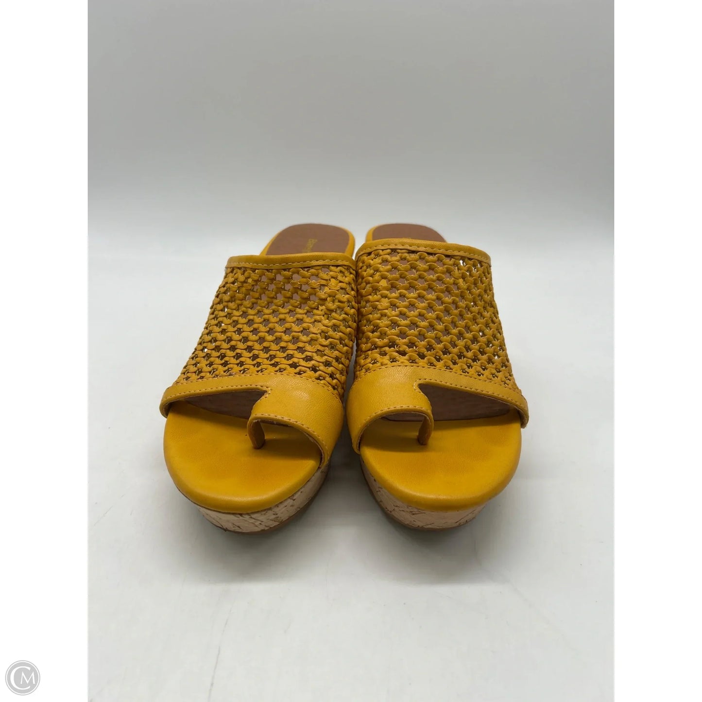 Sandals Heels Wedge By Bare Traps In Yellow, Size: 6