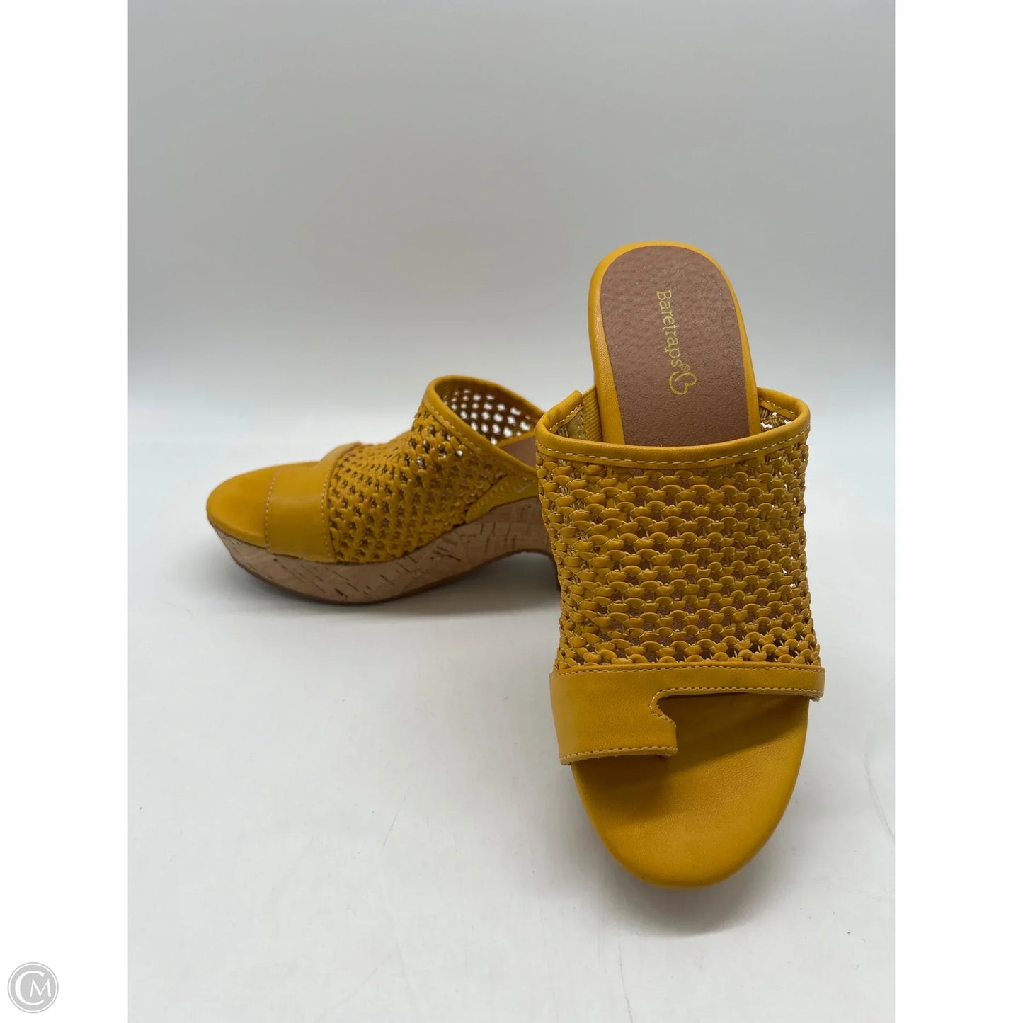 Sandals Heels Wedge By Bare Traps In Yellow, Size: 6