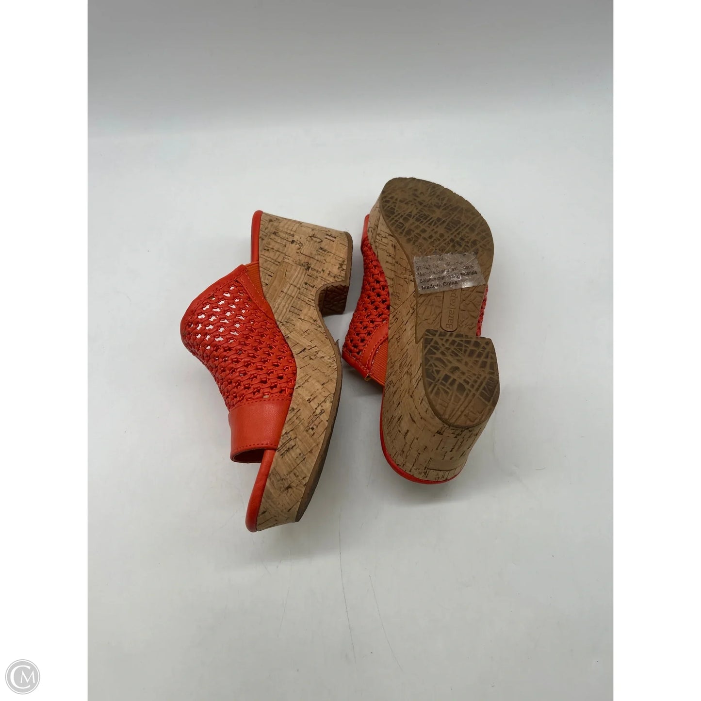 Sandals Heels Wedge By Bare Traps In Orange, Size: 6