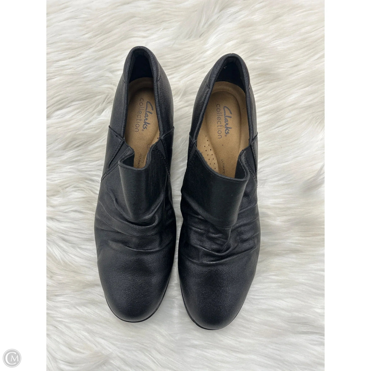 Boots Ankle Heels By Clarks In Black, Size: 10