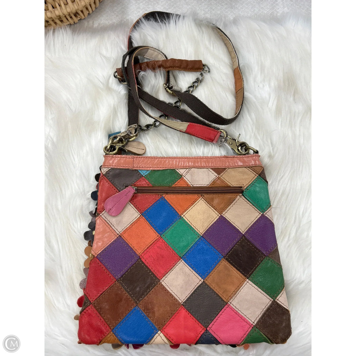 Crossbody Leather By Clothes Mentor, Size: Large