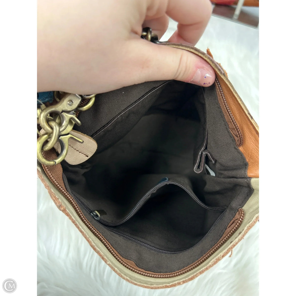 Crossbody Leather By Clothes Mentor, Size: Large