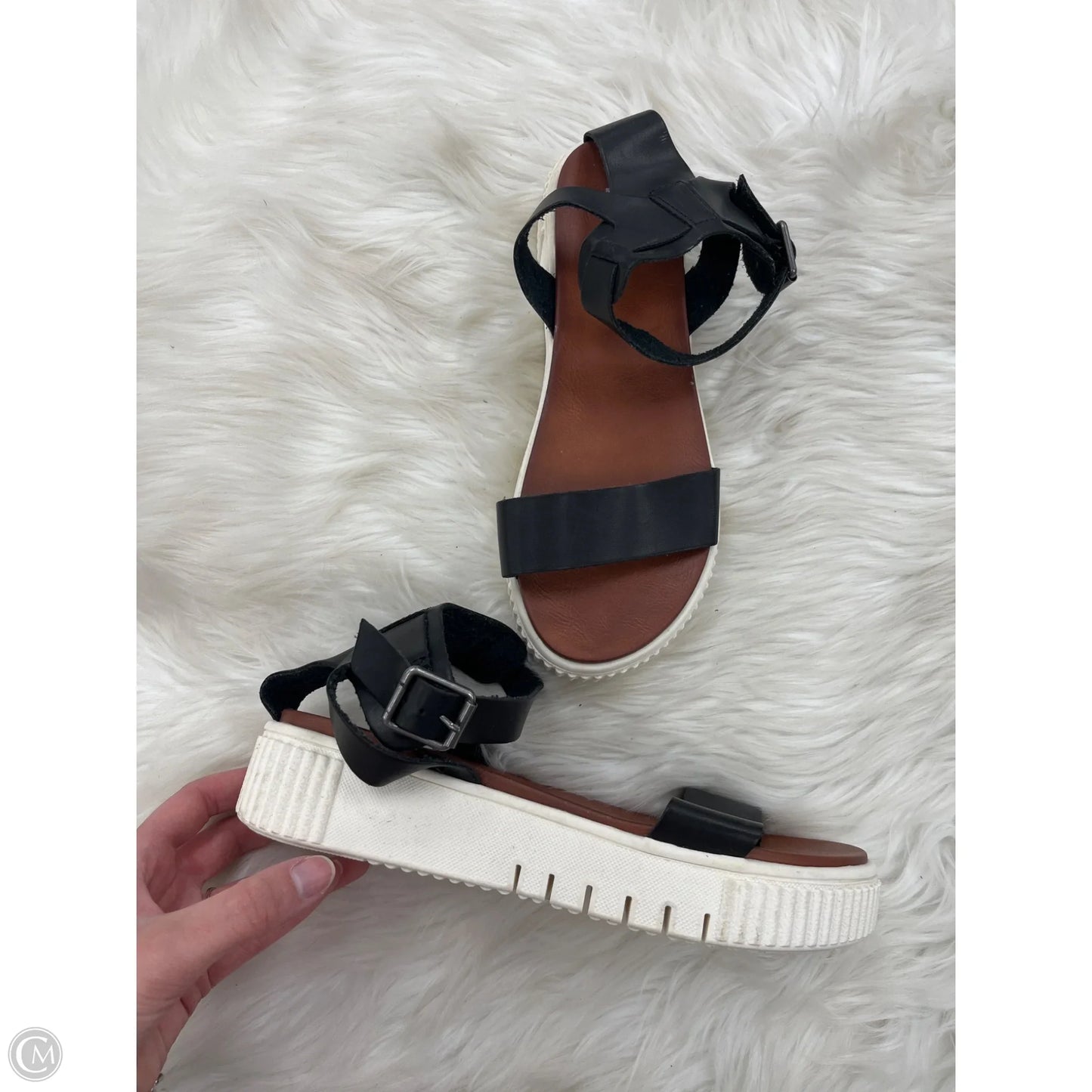 Sandals Heels Platform By Mia In Black & Brown, Size: 9