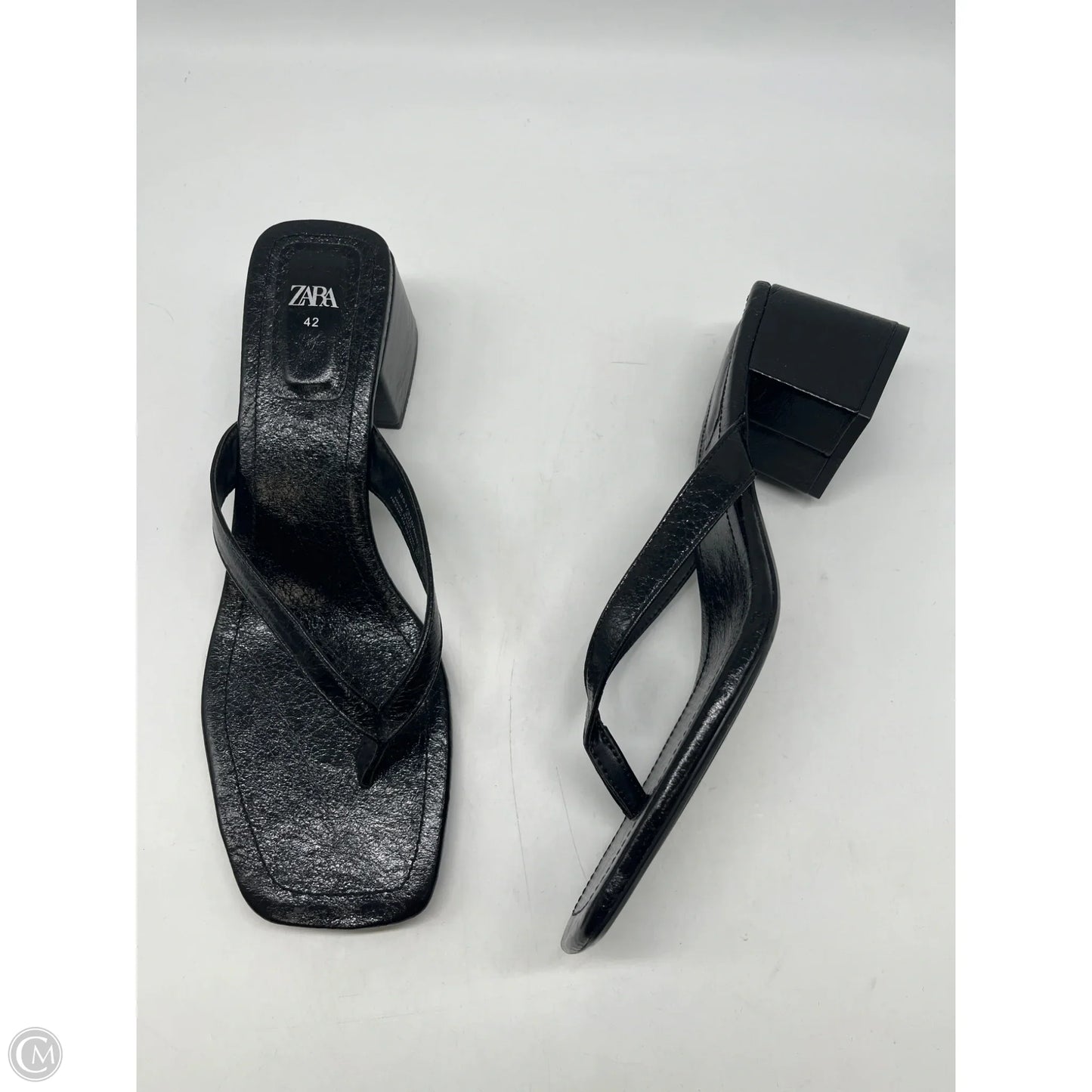 Sandals Heels Block By Zara In Black, Size: 11.5