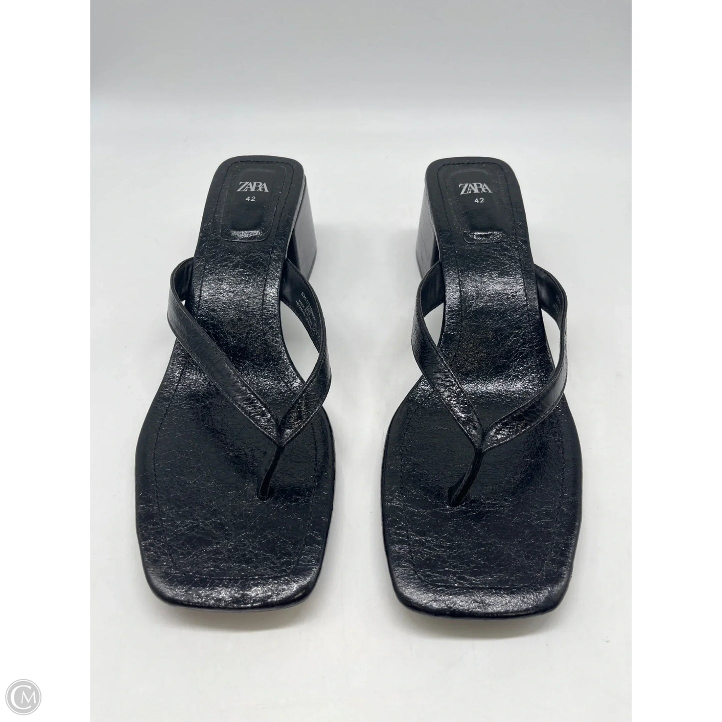 Sandals Heels Block By Zara In Black, Size: 11.5