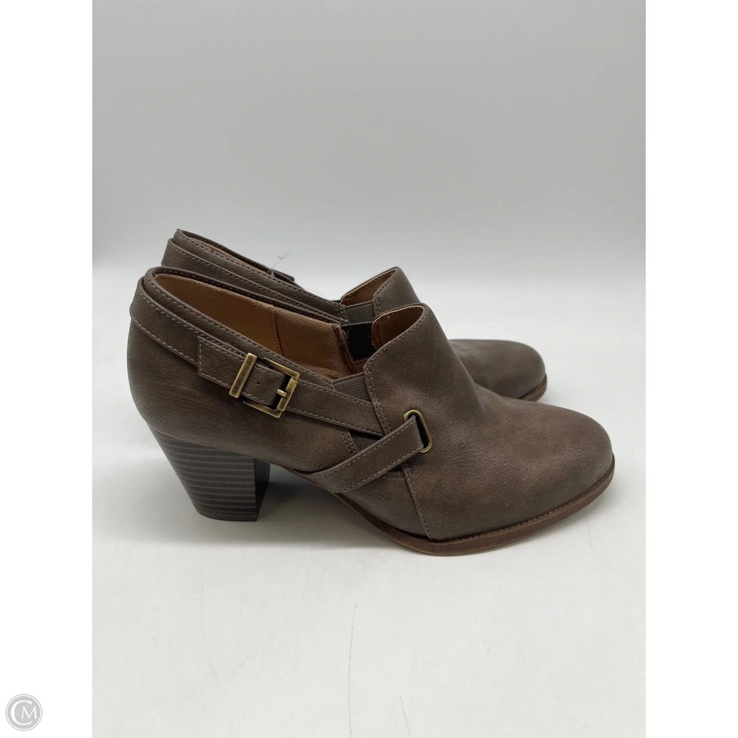 Boots Ankle Heels By Life Stride In Brown, Size: 6.5