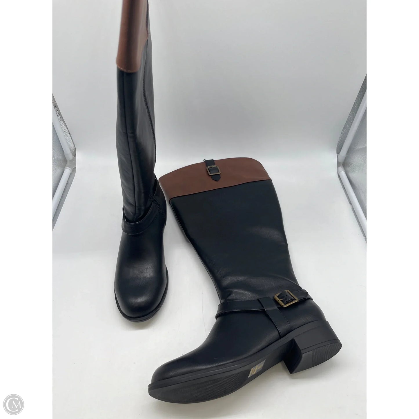 Boots Knee Heels By Solanz In Black, Size: 8
