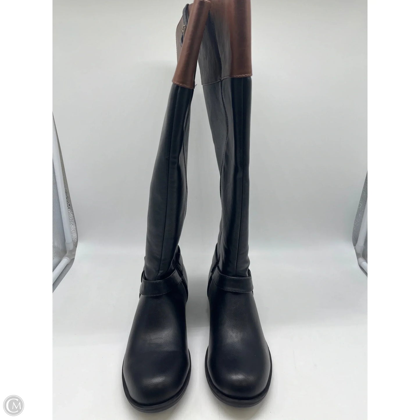 Boots Knee Heels By Solanz In Black, Size: 8