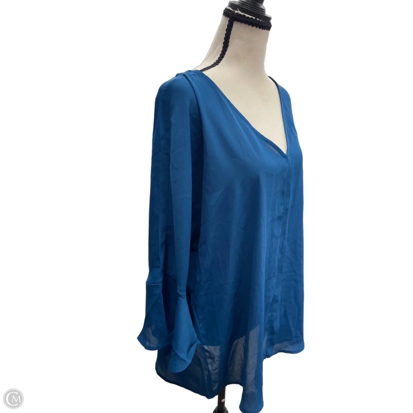Top 3/4 Sleeve By Chaus In Blue, Size: Xl