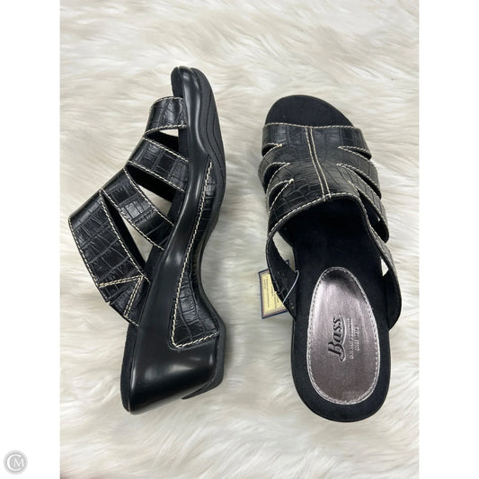 Sandals Heels Wedge By Bass In Black, Size: 9