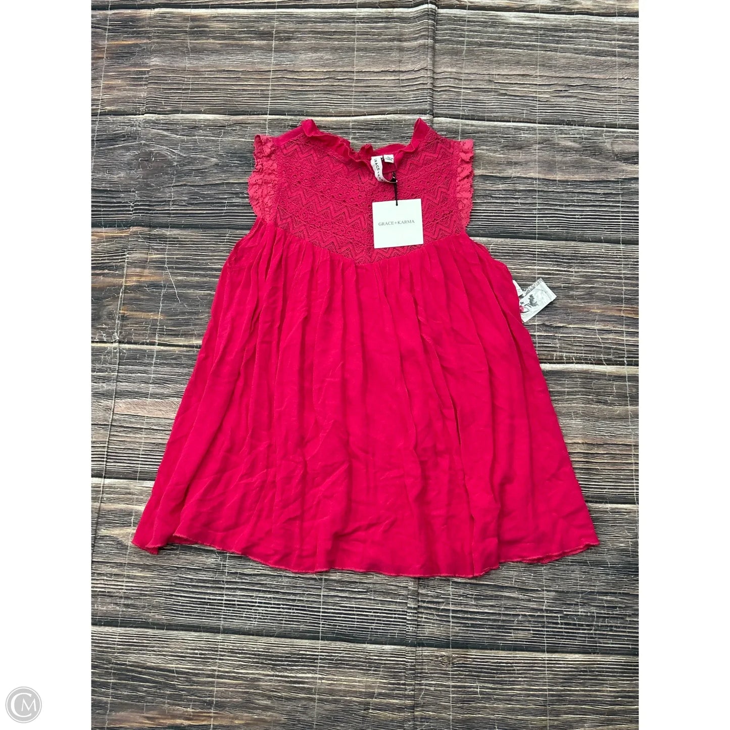 Top Sleeveless By Grace + Karma In Pink, Size: L