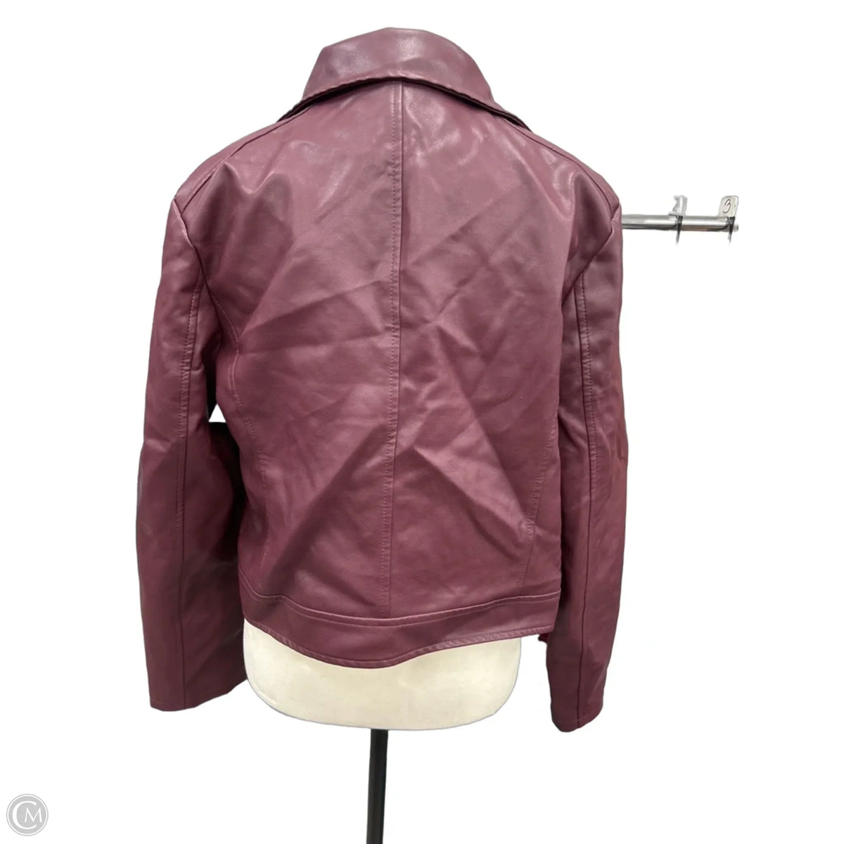 Jacket Moto By Vigoss In Maroon, Size: L