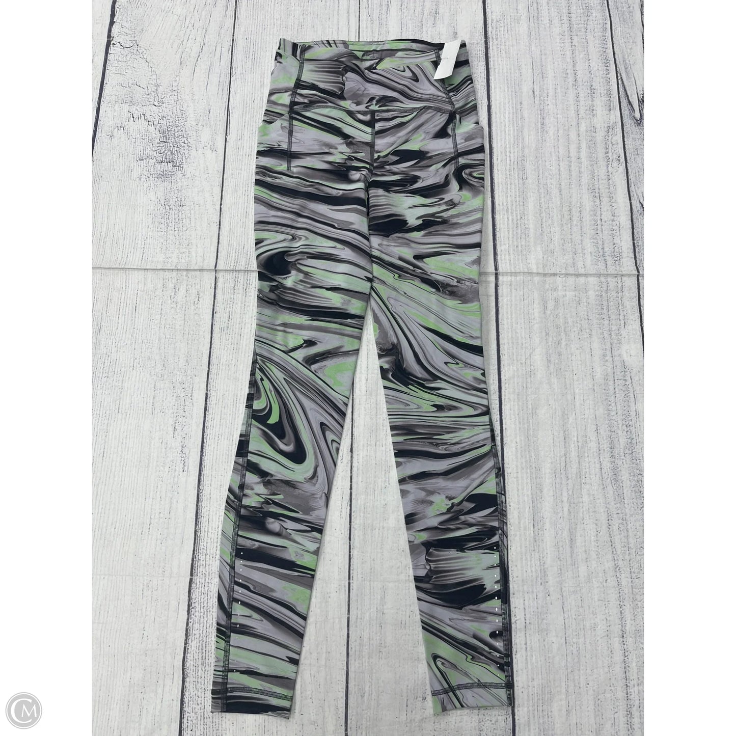 Athletic Leggings By Lululemon In Green & Grey, Size: 4