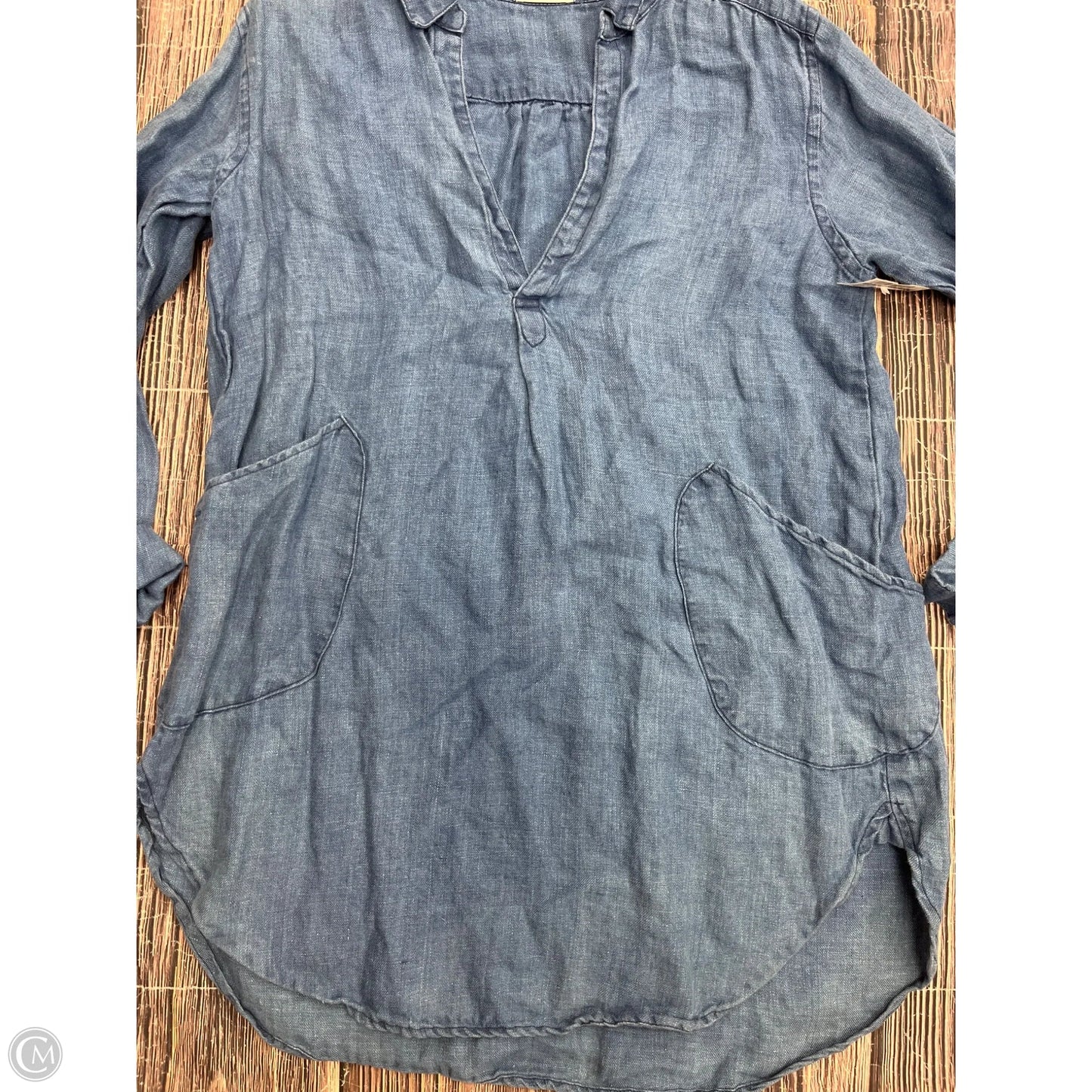 Tunic Long Sleeve By Free People In Blue Denim, Size: S
