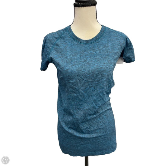 Athletic Top Short Sleeve By Lululemon In Teal, Size: 10