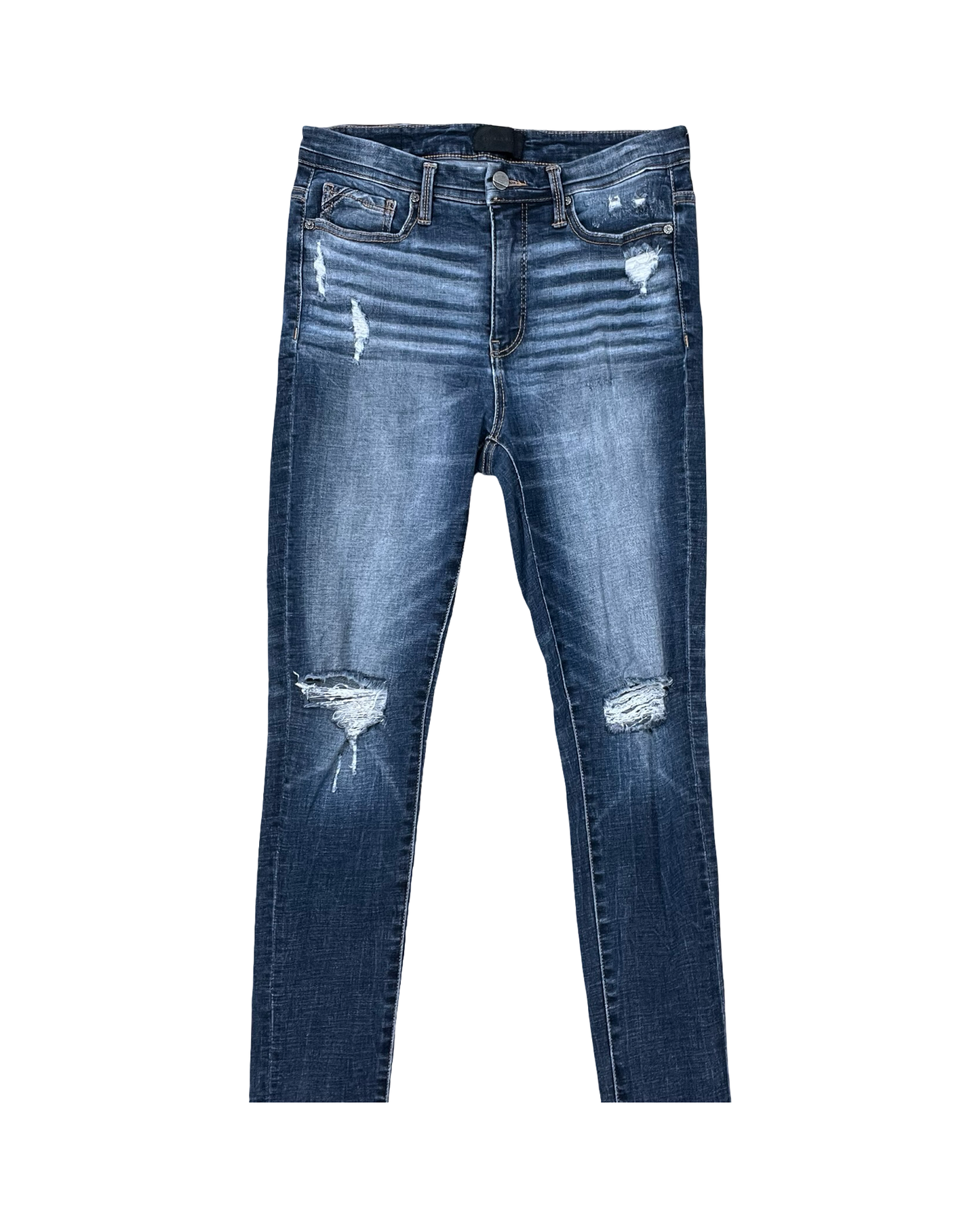 Jeans Skinny By Buckle Black In Blue Denim, Size:4