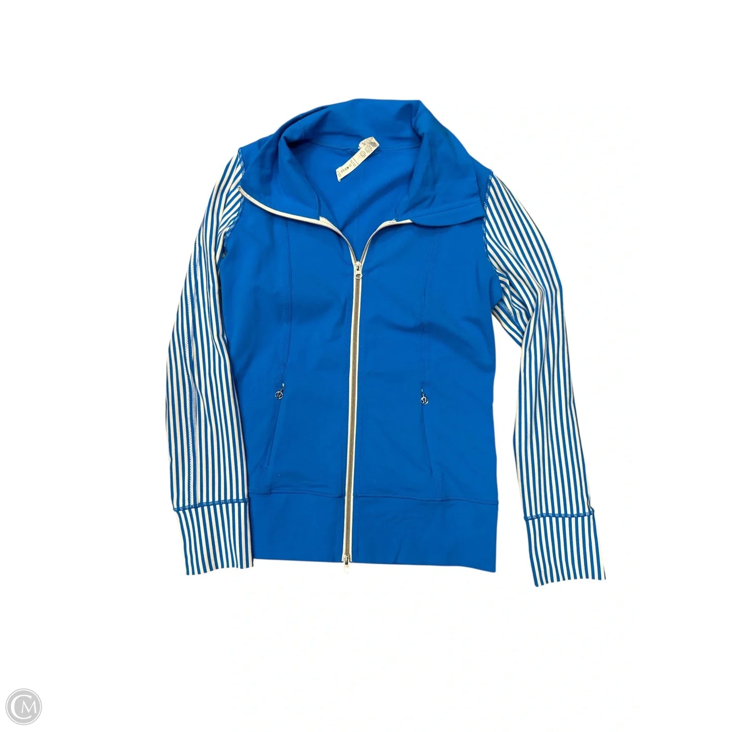 Athletic Jacket By Lululemon In Blue & White, Size: 10