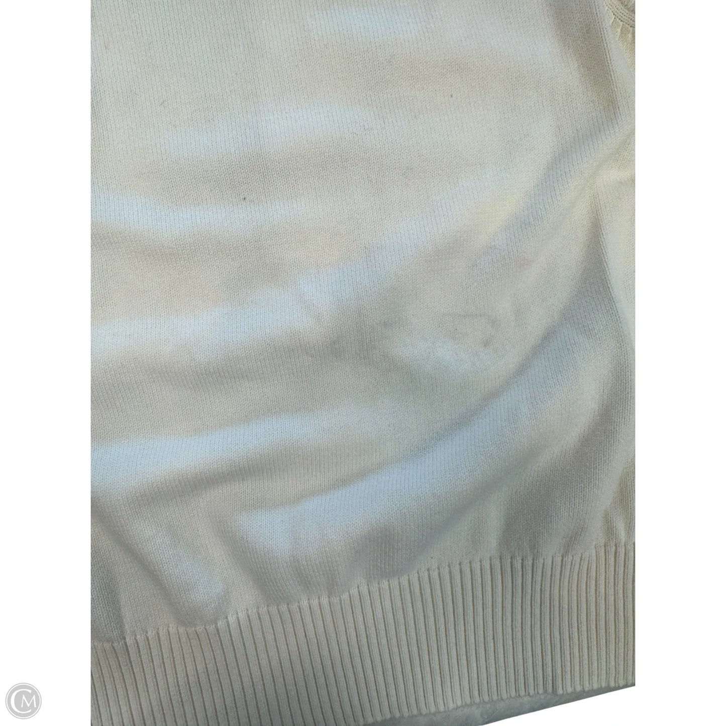 Sweater Short Sleeve By Tommy Hilfiger In Blue & Cream, Size: L