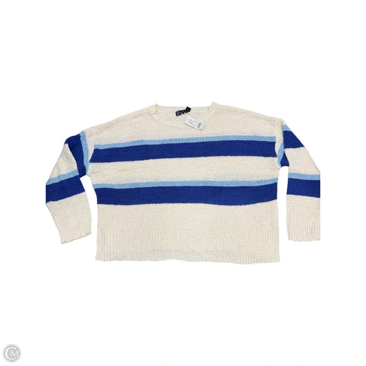Sweater By New York And Co In Blue & Cream, Size: 1x