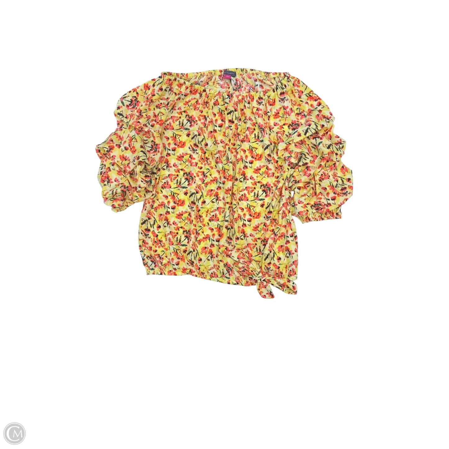 Blouse 3/4 Sleeve By Vince Camuto In Yellow, Size: M