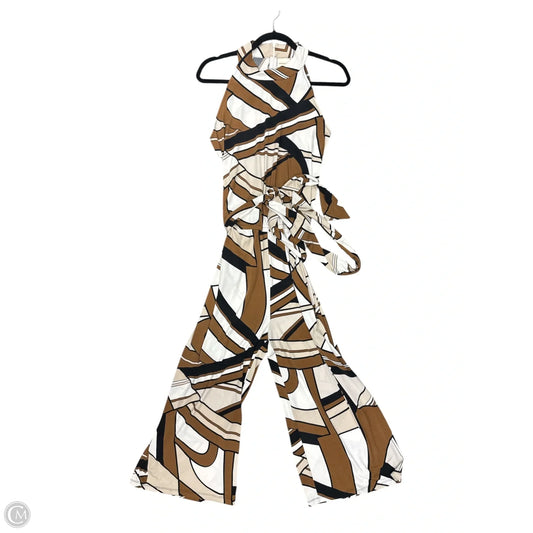 Jumpsuit By Chicos In Brown & Cream, Size: 16