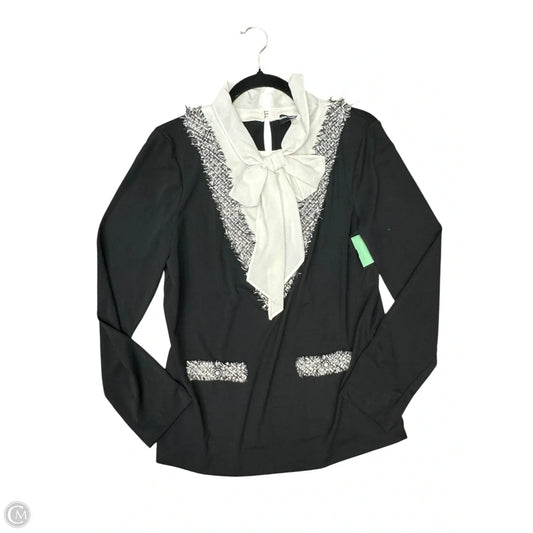 Blouse Designer By Karl Lagerfeld In Black & White, Size: S
