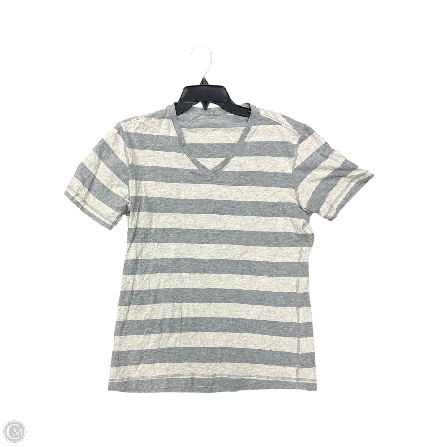 Athletic Top Short Sleeve By Lululemon In Grey, Size: 6