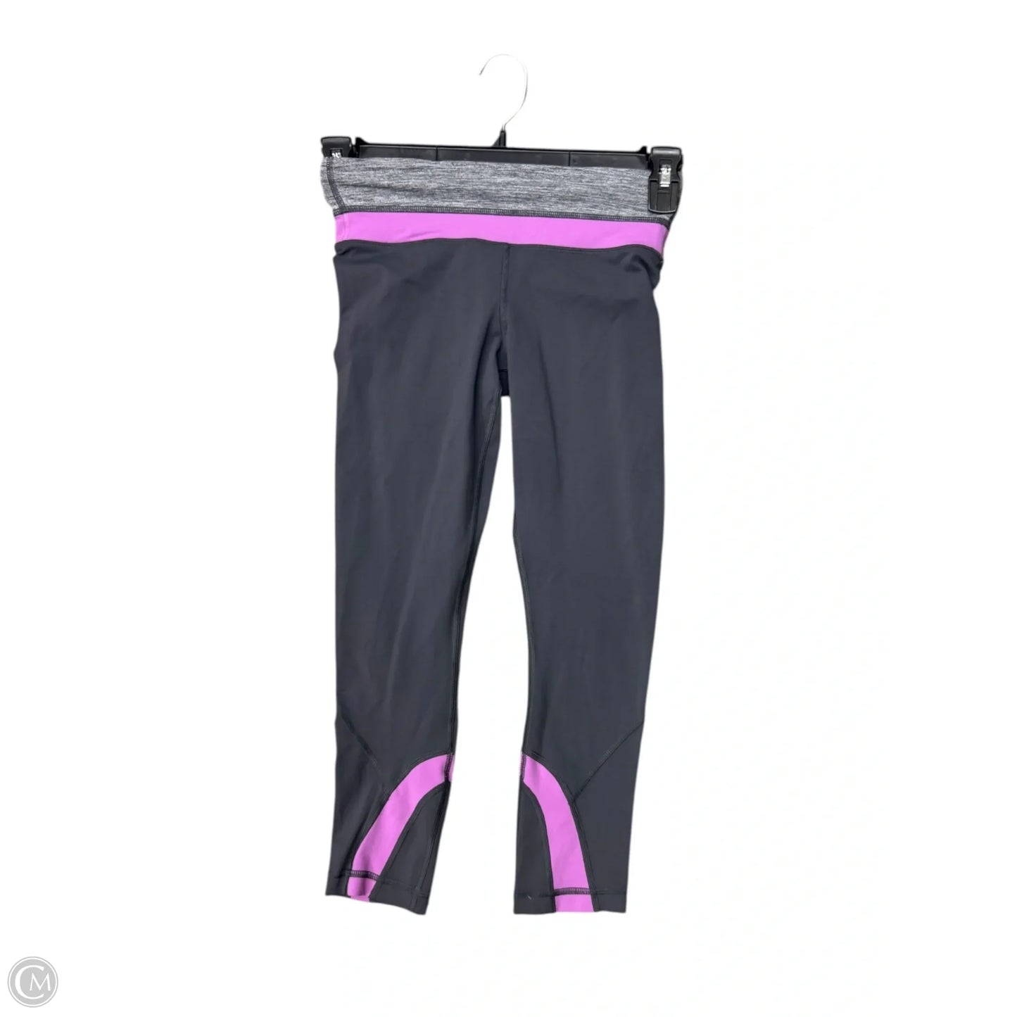 Athletic Capris By Lululemon In Grey & Purple, Size: 4