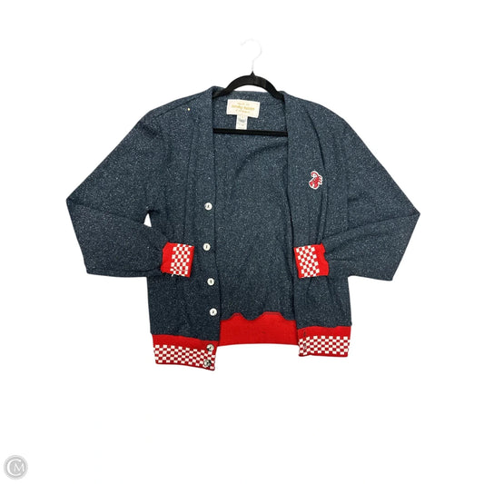 Sweater Cardigan By Clothes Mentor In Blue & Red, Size: S