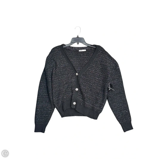 Sweater Cardigan By Clothes Mentor In Black & Silver, Size: S
