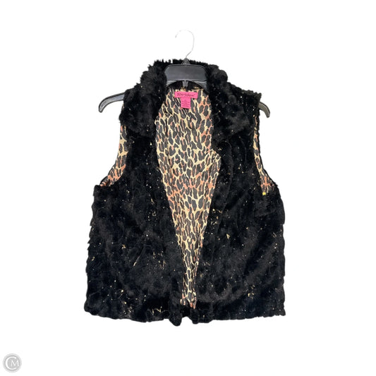 Vest Faux Fur & Sherpa By Betsey Johnson In Black, Size: M