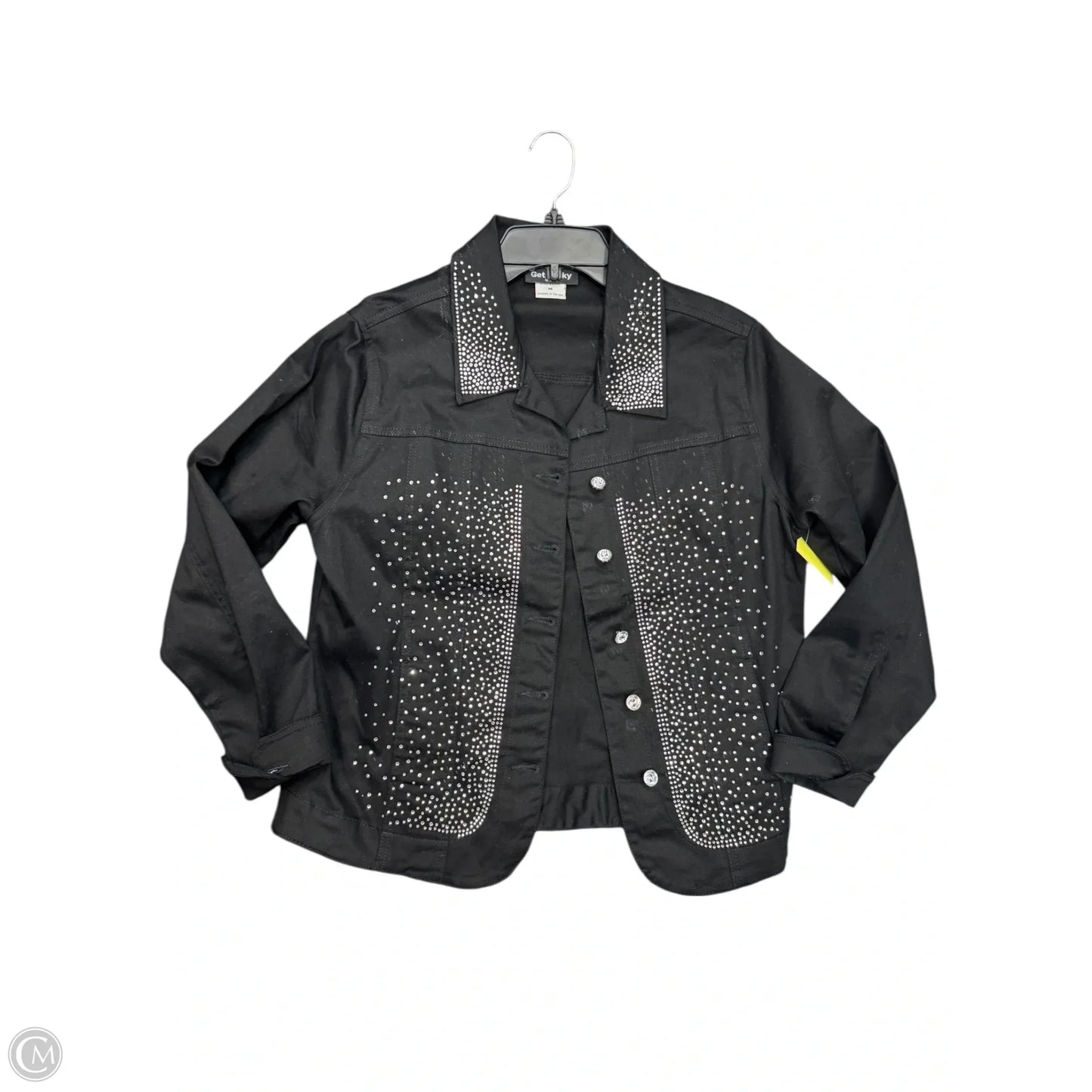 Jacket Denim By Clothes Mentor In Black, Size: M