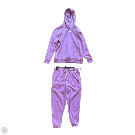 Sweatshirt Hoodie By Under Armour In Purple, Size: L